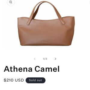Athena Camel Leather Tote Bag